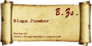 Blaga Zsombor névjegykártya